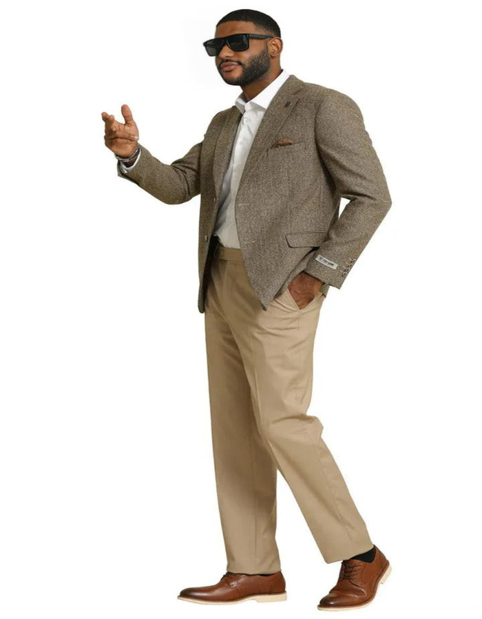 Mens Stacy Adams Vintage Professors Tan Tweed Blazer