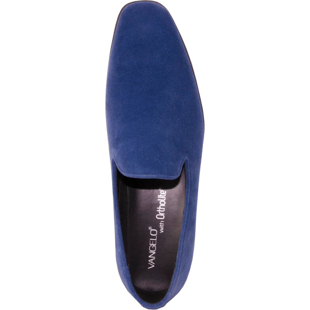 Bravo Mens Vegan Suede Wedding & Prom Slip On Loafer Dress Shoe in Royal Blue