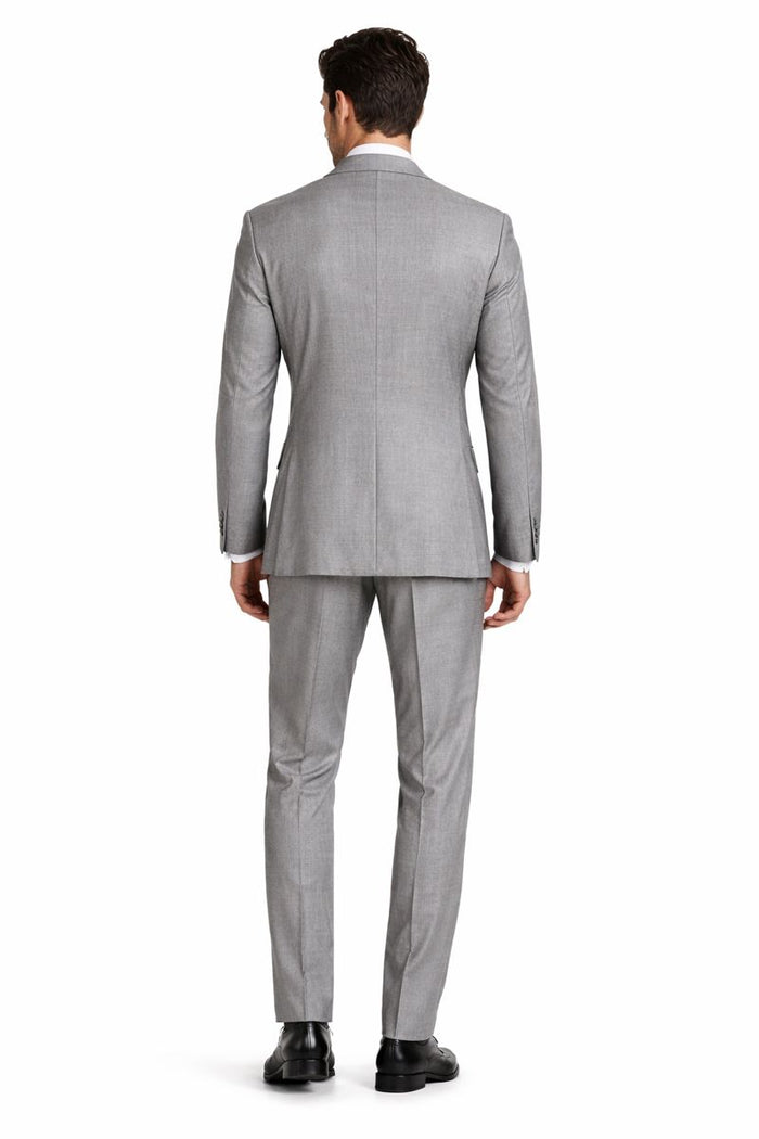 Tiglio Rosso Suit  - Classic Fit Athletic Cut 100% Wool Super 150s Italian Fabric Peak Lapel in Color Gray