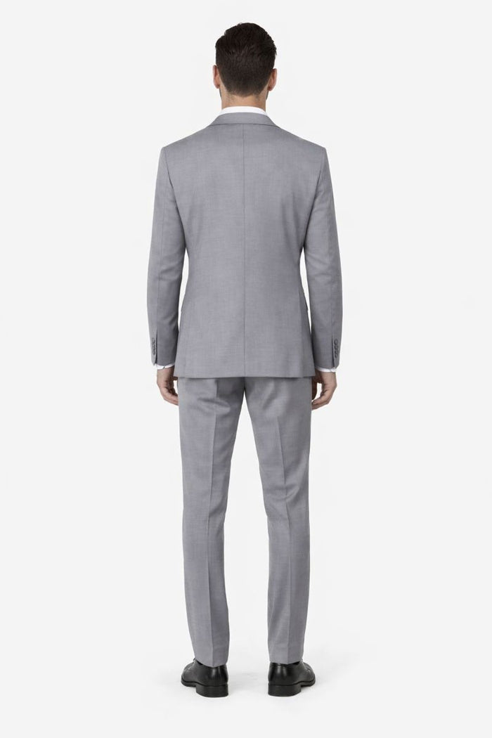 Tiglio Rosso Suit  - Classic Fit Athletic Cut 100% Wool Super 150s Italian Fabric Peak Lapel in Color Light Gray