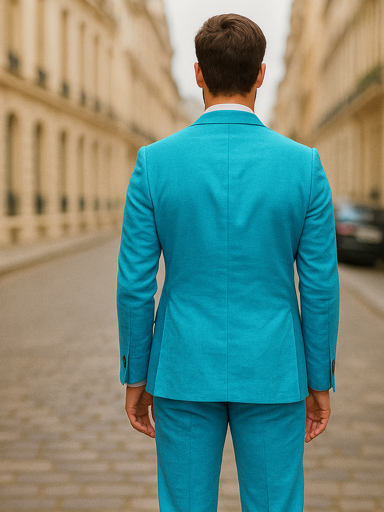 Turquoise Summer Fabric Suit - Light Blue Summer Fabric Suit - Aqua Tiffany Color