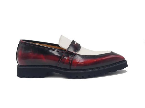 Carrucci Two Tone Patent Leather Penny Loafer