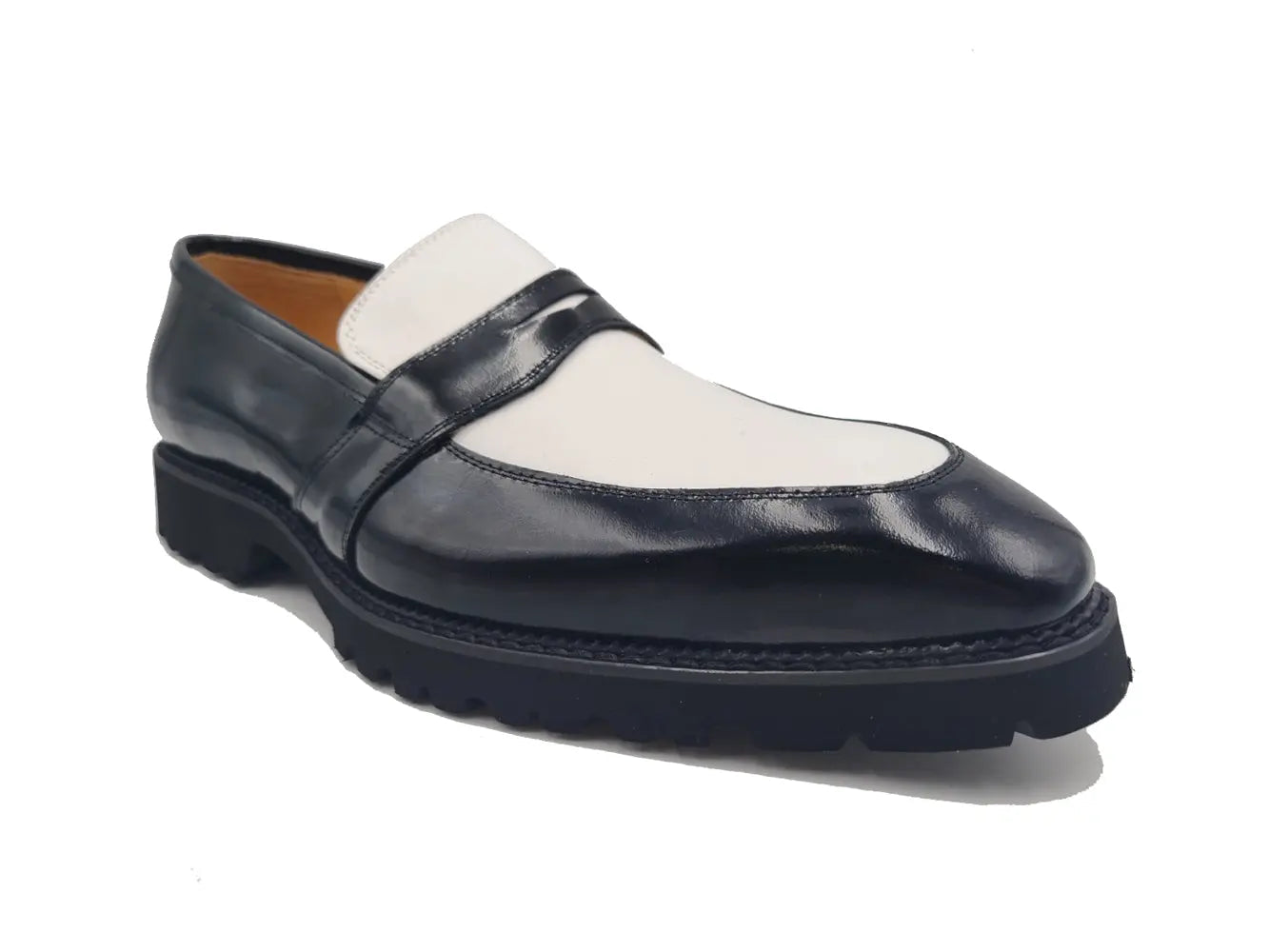 Carrucci Two Tone Patent Leather Penny Loafer