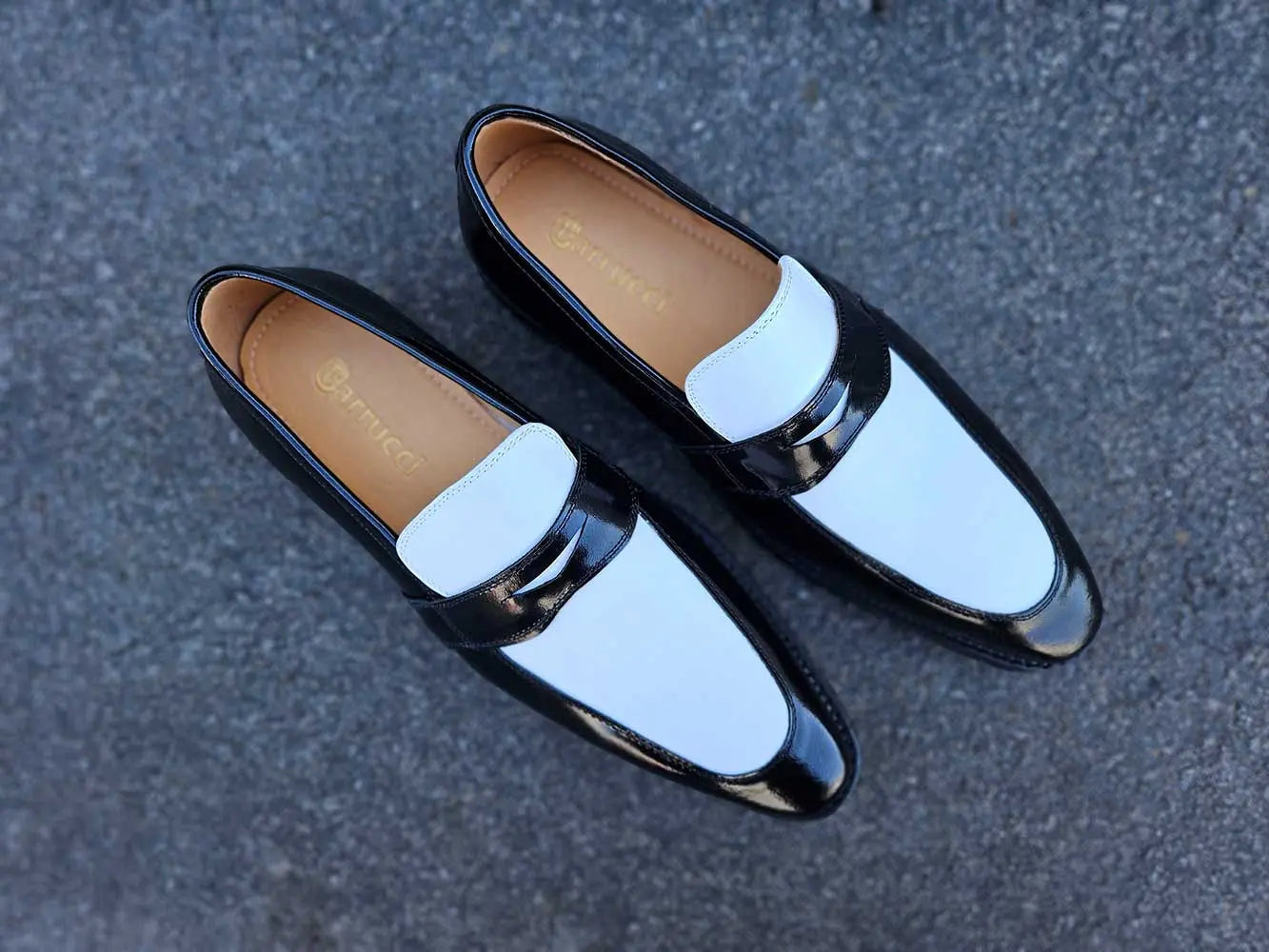 Carrucci Two Tone Patent Leather Penny Loafer