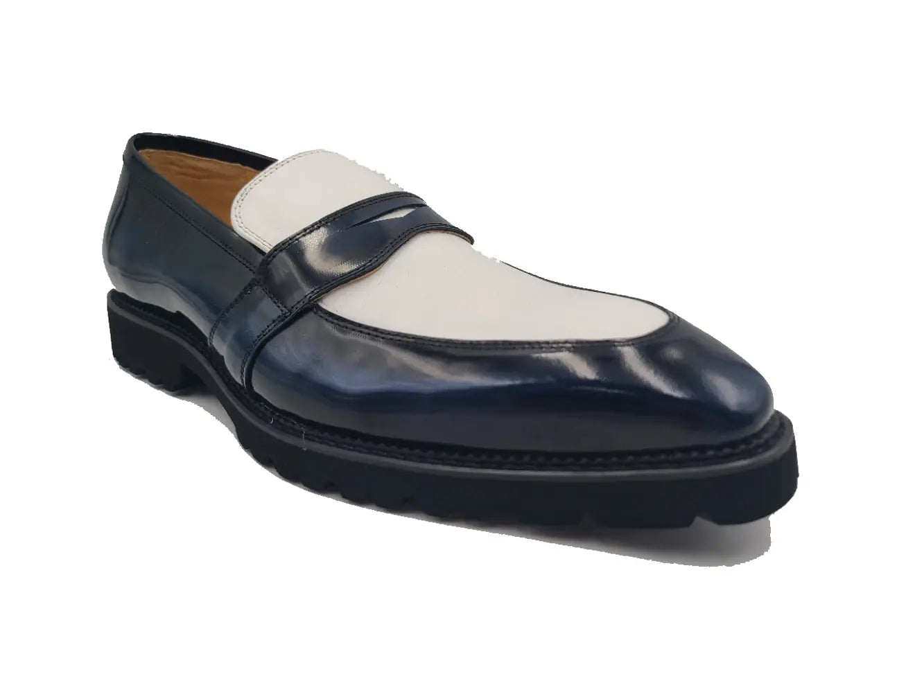 Carrucci Two Tone Patent Leather Penny Loafer