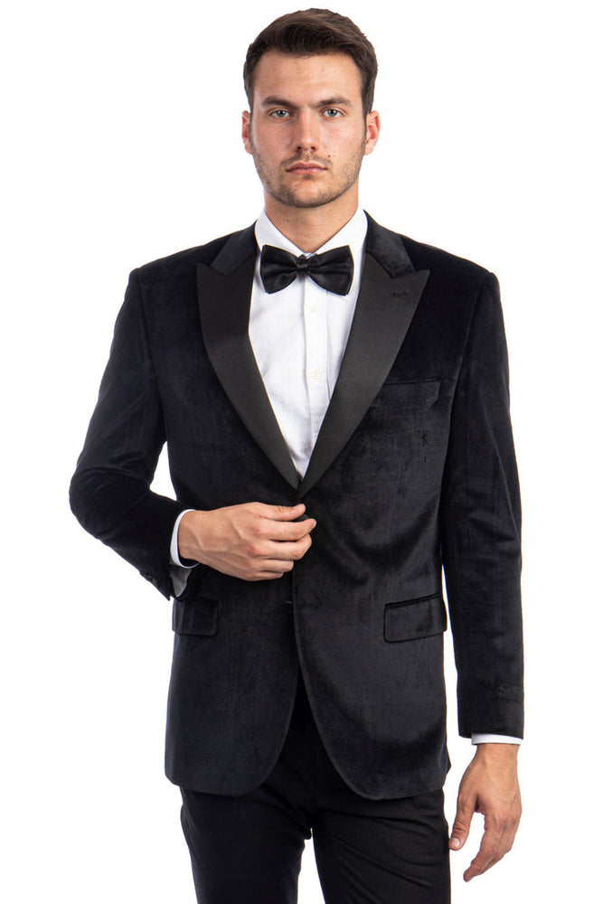 Men's Red & Black Shawl Lapel Dinner Jacket by Tazzio Suits
