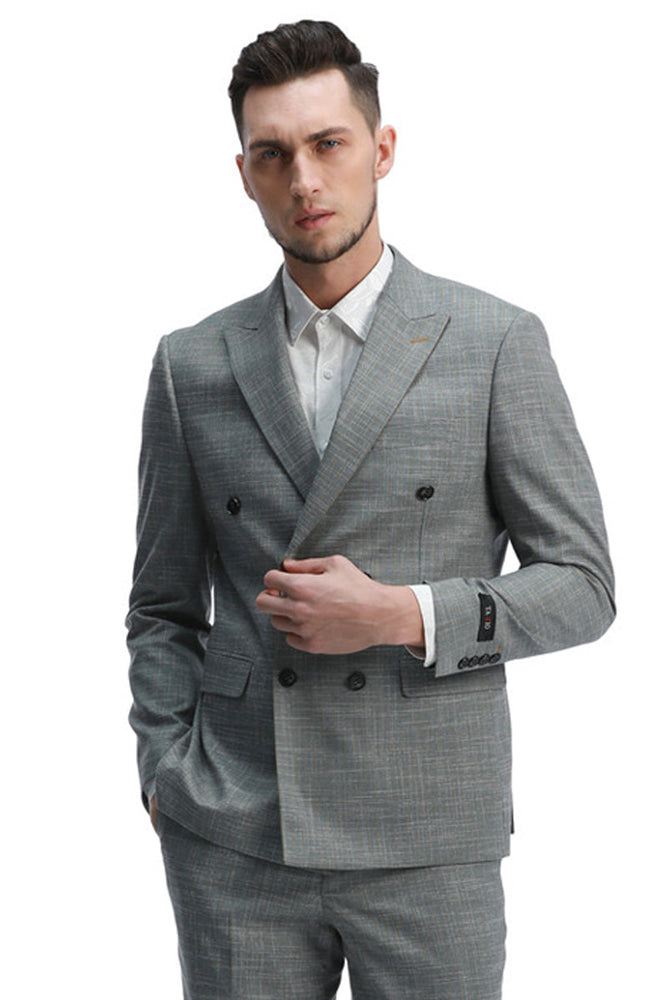 Men's Mint Green Sharkskin Suit by Tazzio Suits