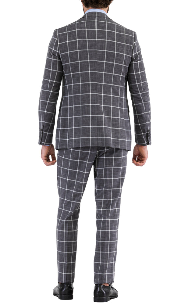 Harvy Grey Mens 2 Button Slim Notch Lapel Suit
