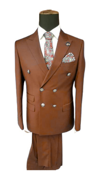 Slim Fitted Cut Mens Double Breasted Blazer - Black and Brown Double Breasted Sport Coat