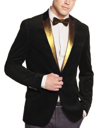 Black Mens Big and Tall Velvet Blazer - Velvet Sport Coat