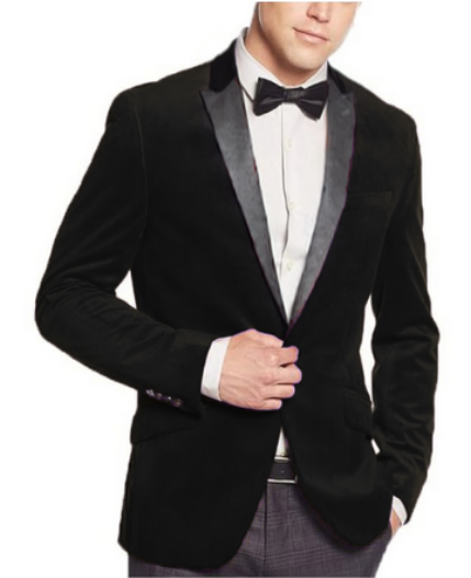Black Mens Big and Tall Velvet Blazer - Velvet Sport Coat