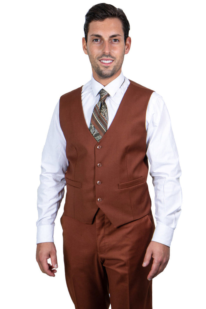 Men's Light Brown Suit Three Piece Set by Stacy Adams - Wedding - Prom