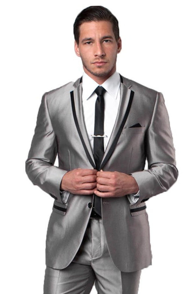 Men's Burgundy Slim Fit Wedding Suit by Tazzio Suits