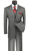 Sovana Collection - Regular Fit 3 Piece Suit 2 Button Tone on Tone Stripe in Gray