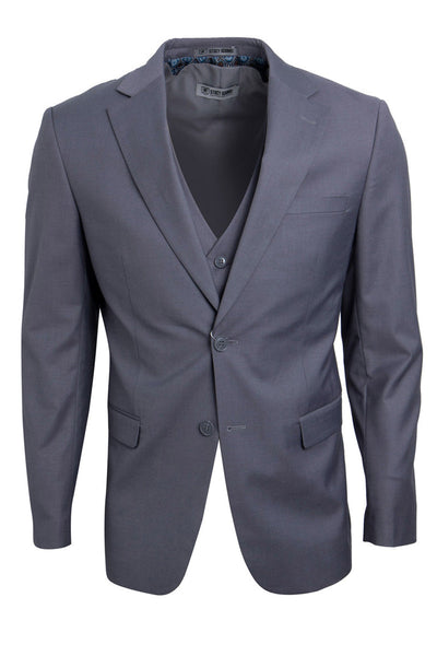 Men's Grey Suit Three Piece Set by Stacy Adams - Wedding - Prom