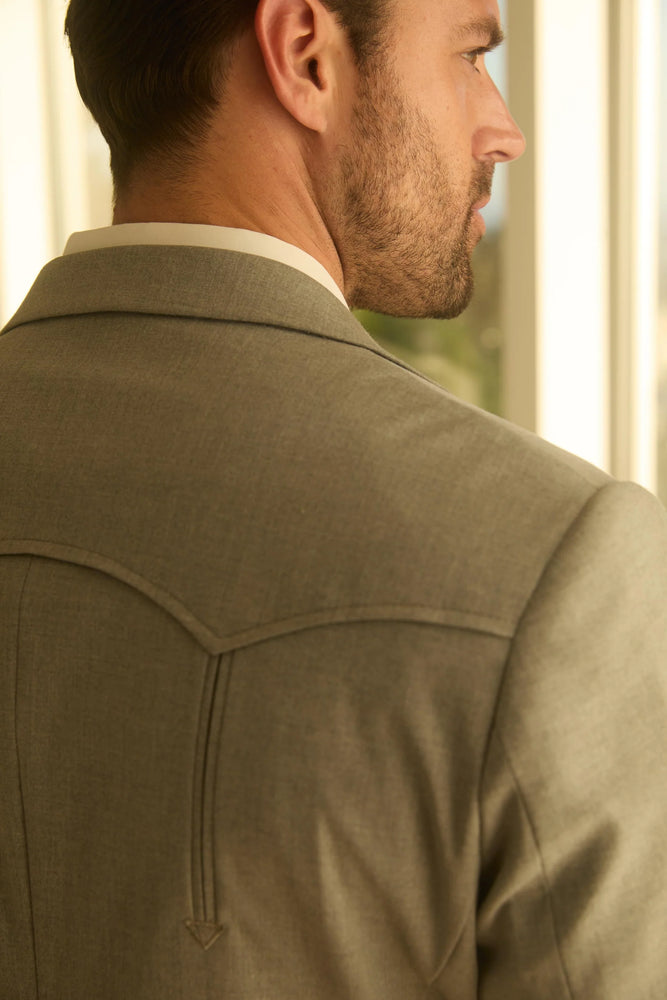 Mens Grey Western Sport Suit with Elbow Patches – Rugged Classic Style
