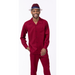 Burgundy 2-Piece Solid Long Sleeve Walking Suit