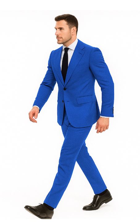 Royal Blue Linen Suit - Royal Blue Linen Suit - Royal Blue Tiffany Color