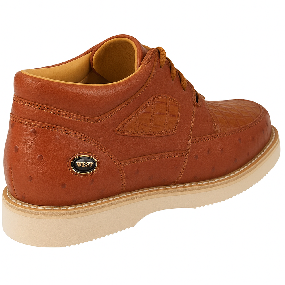 Men's Wild West Boots Caiman and Ostrich Skin Shoe 2ZA050203