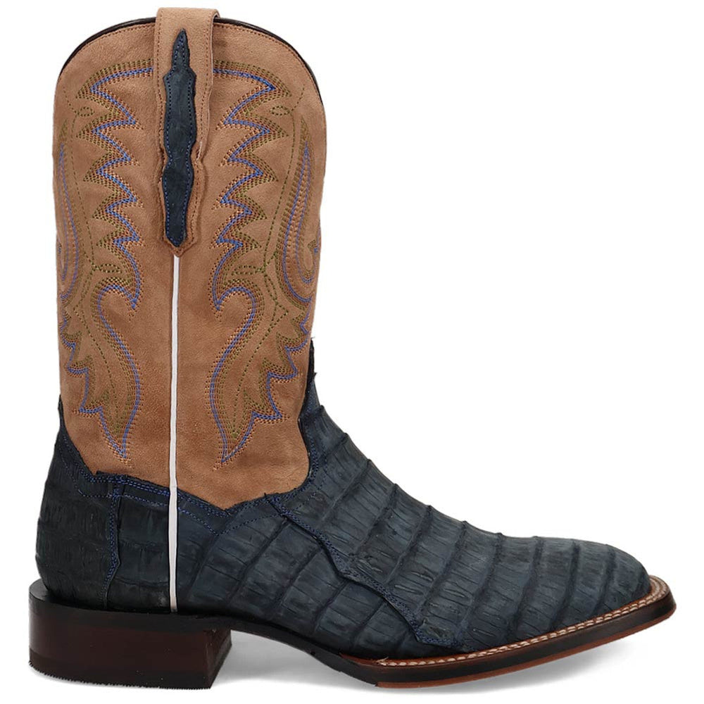 Dan Post Men's Leon Denim & Tan Caiman Square Toe Western Boots