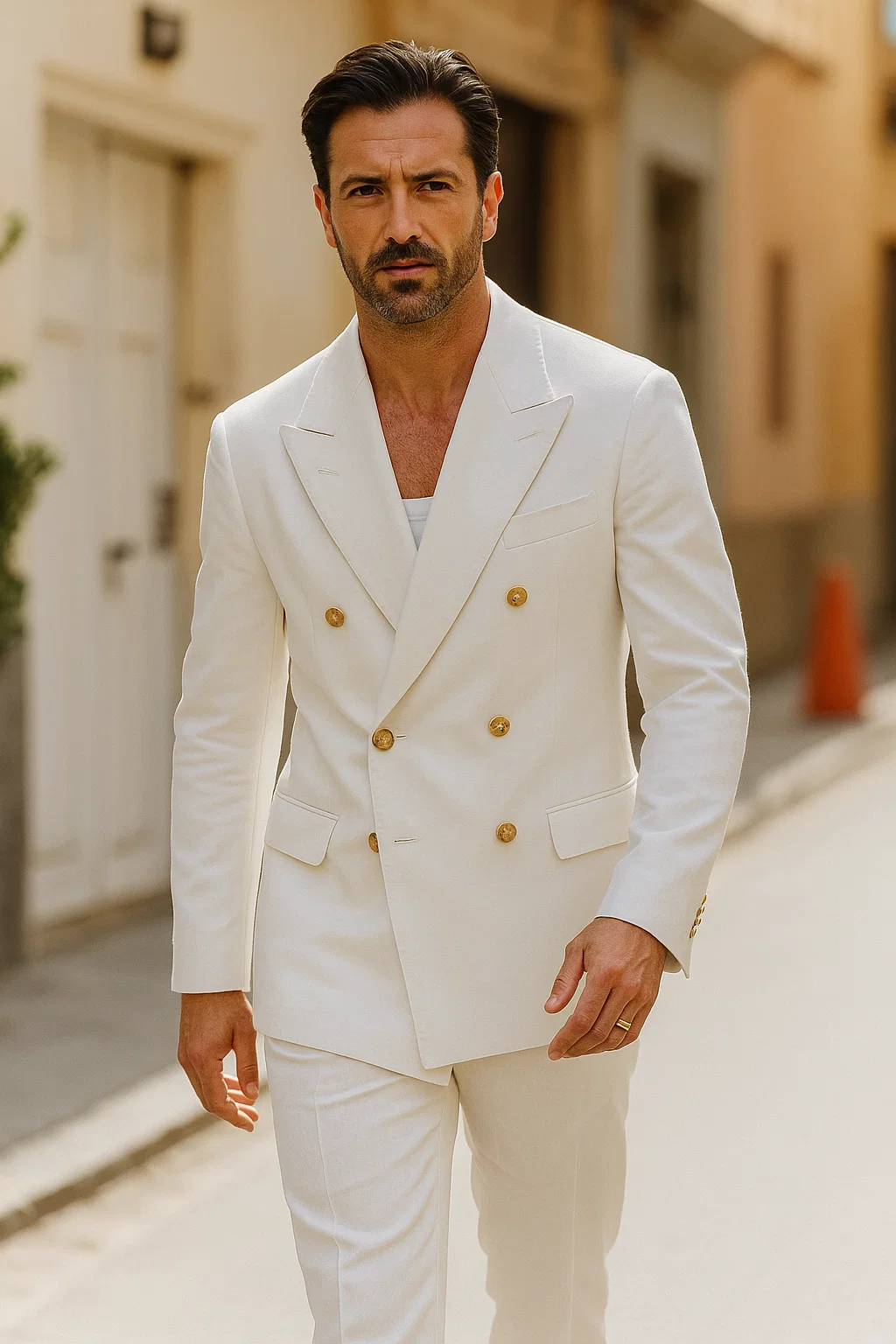 White-Six-Button-Double-Breasted-Suits-Blazer