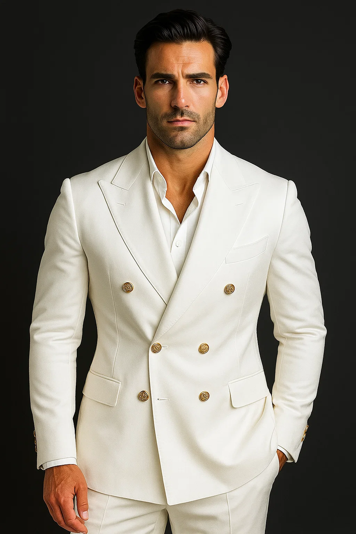White-Six-Button-Double-Breasted-Blazer