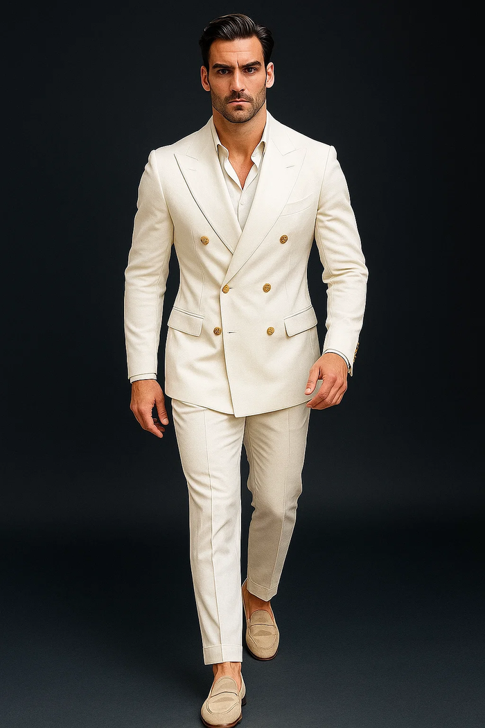 White-Six-Button-Double-Breasted-Blazer