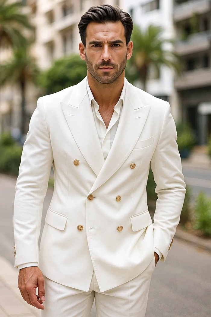 White-Six-Button-Double-Breasted-Blazer