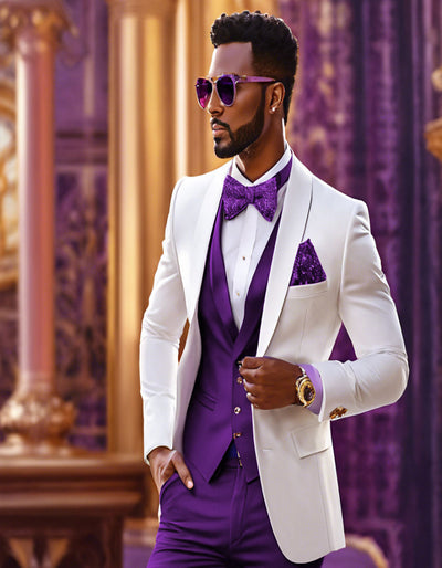 White and Purple Suit