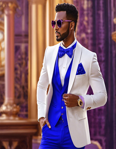 Blue tuxedo vest