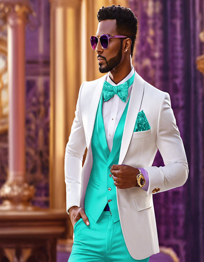 All White Prom Suit