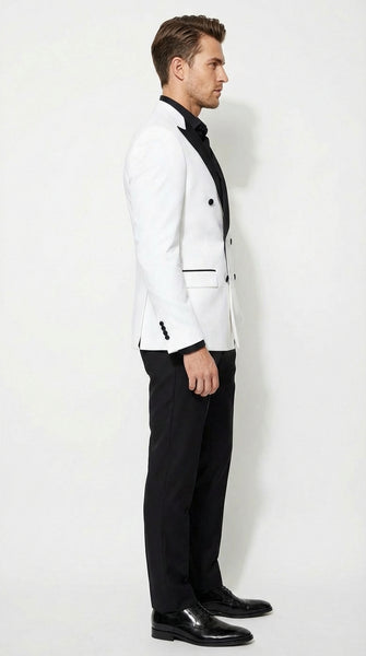  White Double Breasted Blazer 