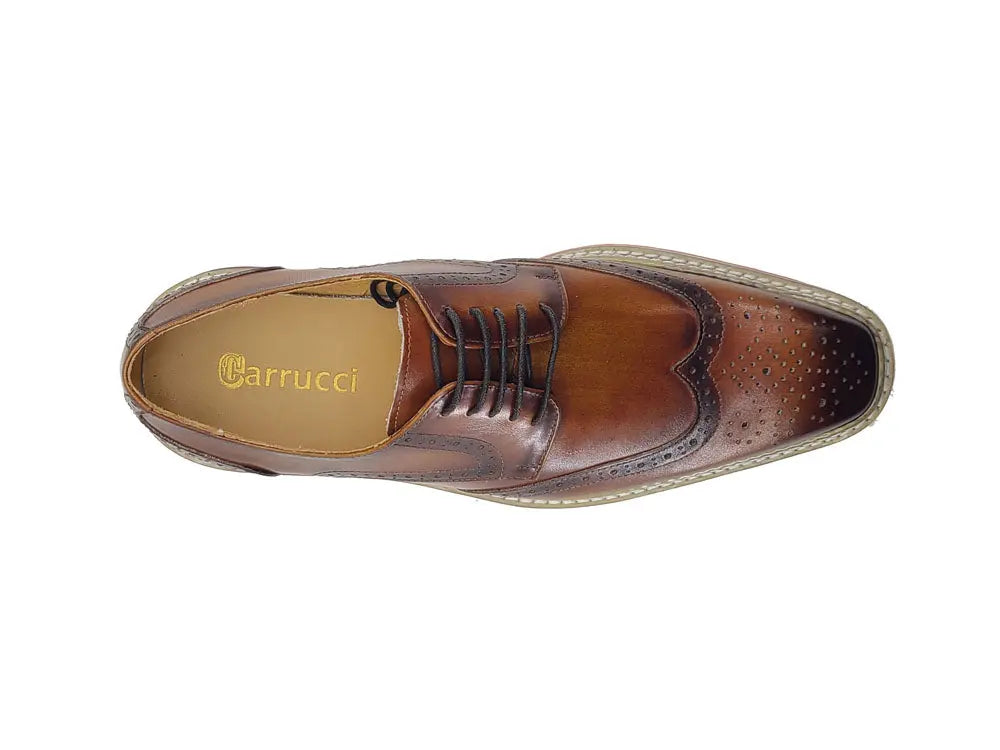 Carrucci Wing-tip Blucher style Oxford with ligtweight sole