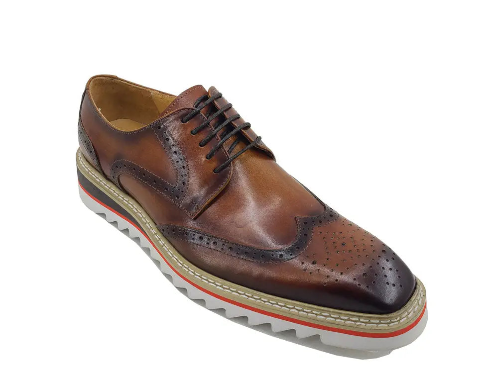 Carrucci Wing-tip Blucher style Oxford with ligtweight sole