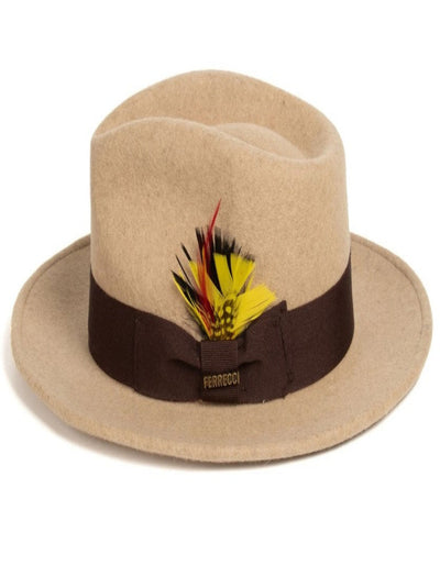 Mens Beige Fedora Hat