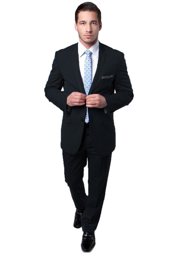 Men's Slim Fit Travel Suit in Black