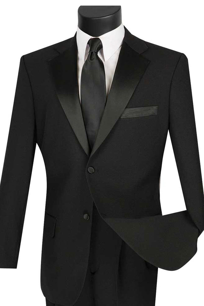 Men’s Classic Fit 2-Button Poplin Suit in Black
