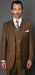 Statement Men's Wool Suit Bronze Stripe 1920s Lapel Vest Zarelli