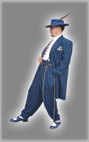 Dark Navy Blue Pinstripe Zoot Suit - Gangster Suit - 1920 Suit