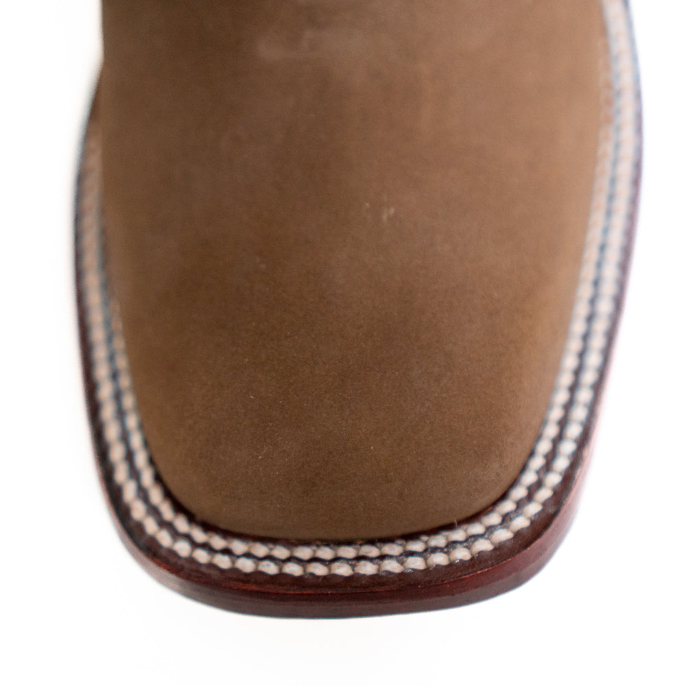 Los Altos Women's Boot Wide Square Toe Nobuck Taupe Leather Sole - Nobuck Taupe