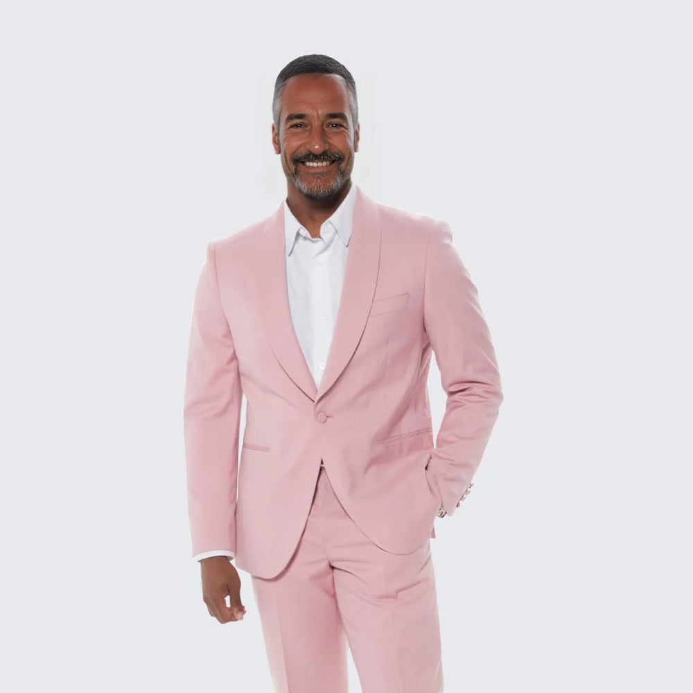 Dusty Rose Skinny Fit Suit Three Piece Set - Wedding - Prom