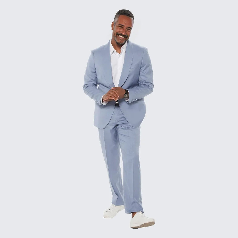 Beau Blue Skinny Fit Suit Three Piece Set - Wedding - Prom