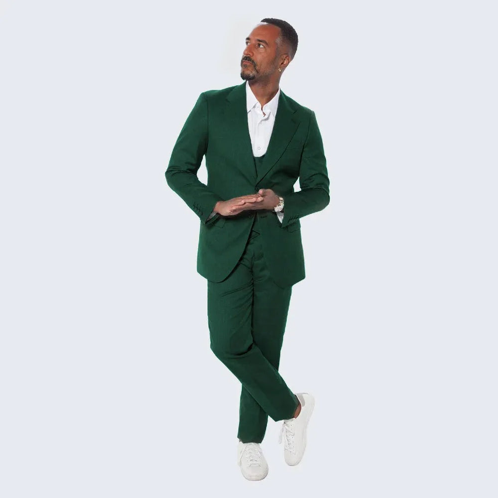 Men's Green Suit Three Piece Set by Stacy Adams - Wedding - Prom