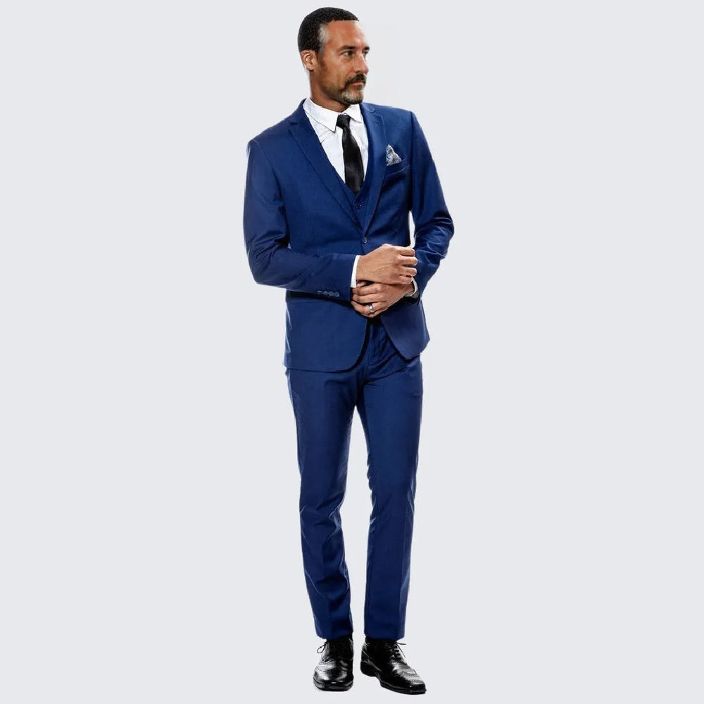 Indigo Blue Skinny Fit Suit Three Piece Set - Separates - Wedding - Prom
