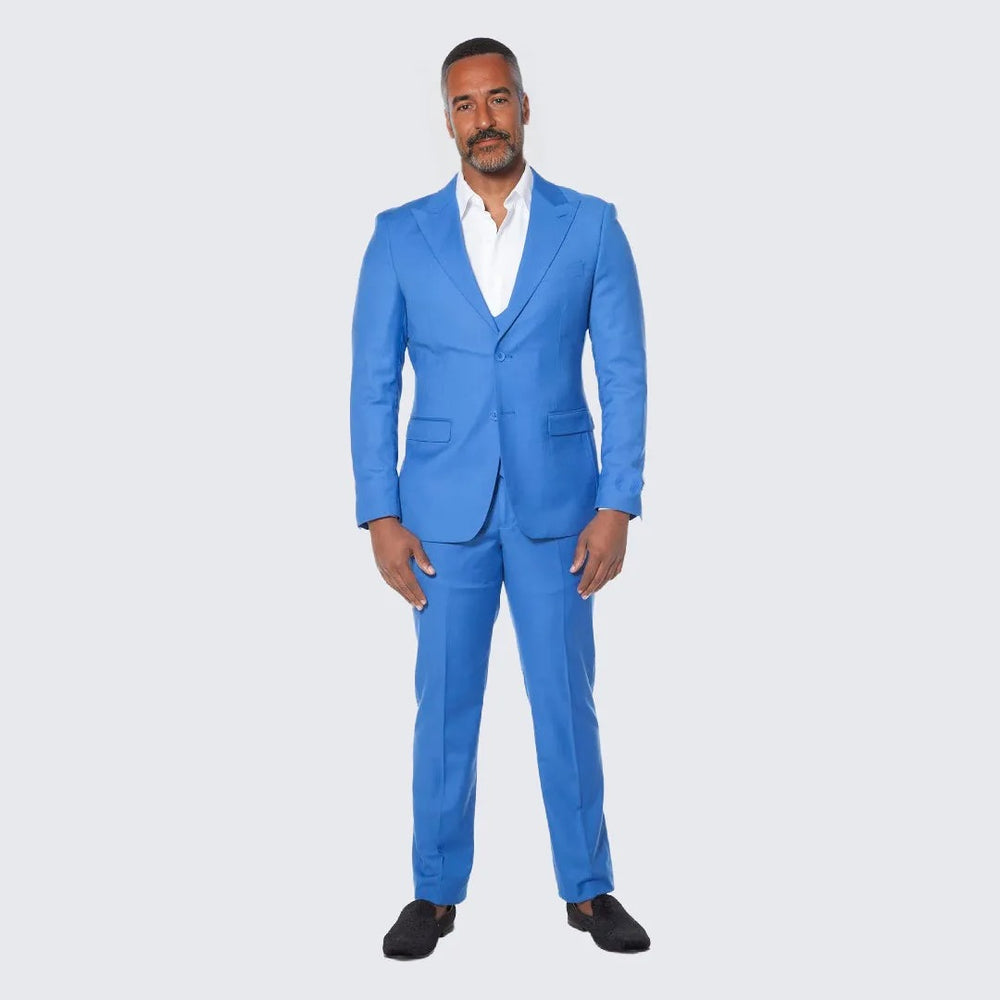 Men's Royal Blue Suit Three Piece Set - Wedding - Prom