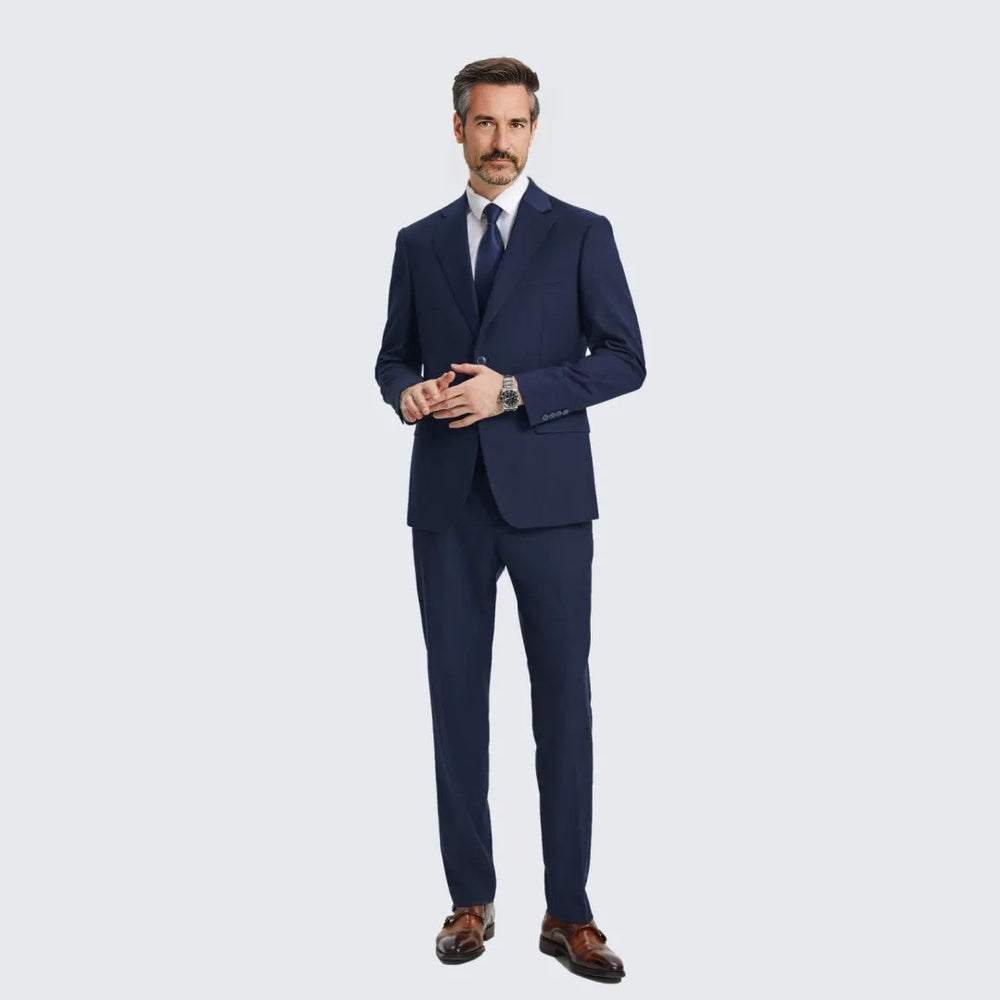 Men's Navy Suit Three Piece Set by Stacy Adams - Wedding - Prom