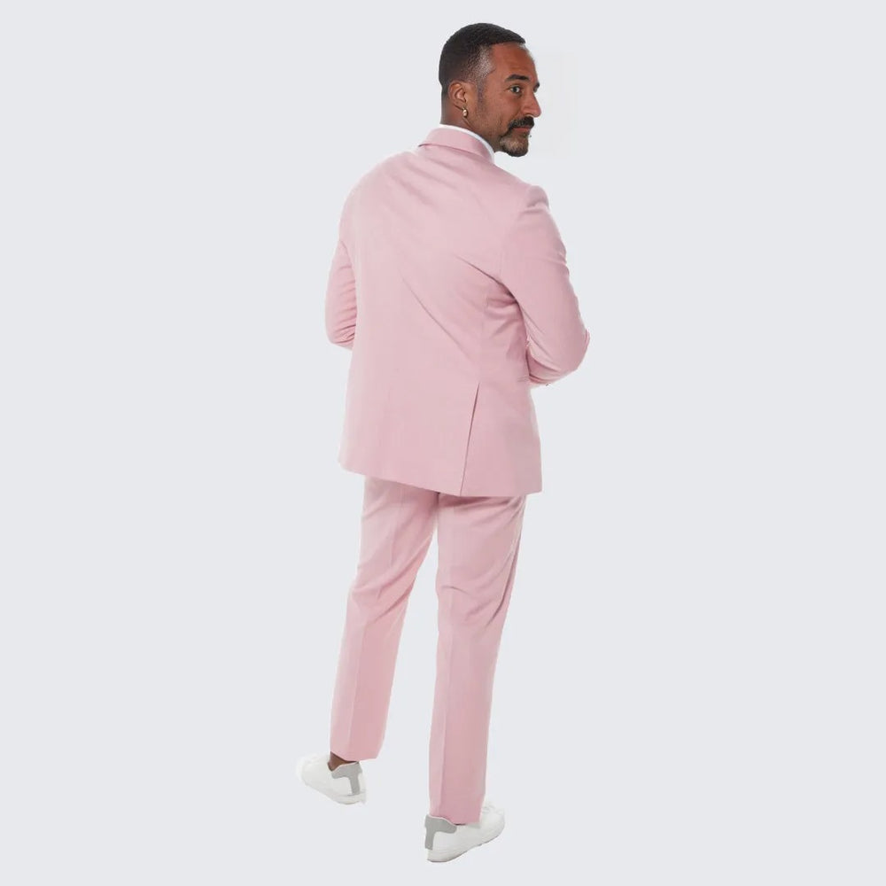 Dusty Rose Skinny Fit Suit Three Piece Set - Wedding - Prom