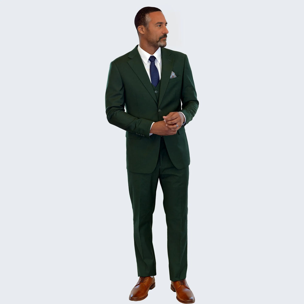 Men's Green Suit Three Piece Set by Stacy Adams - Wedding - Prom
