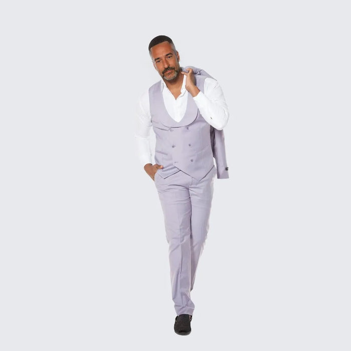 Men's Lavender Suit Three Piece Set - Wedding - Prom