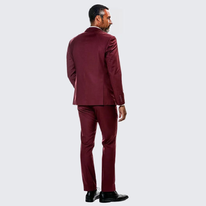 Burgundy Skinny Fit Suit Three Piece Set - Separates - Wedding - Prom